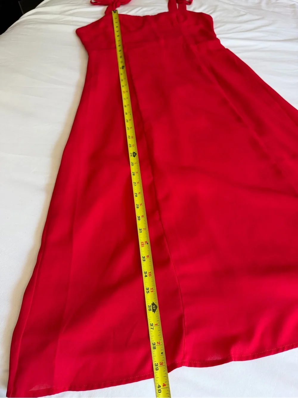 Rihoas Nordstrom Vibrant Red Tie-Shoulder Midi Dress - Picture 14 of 15